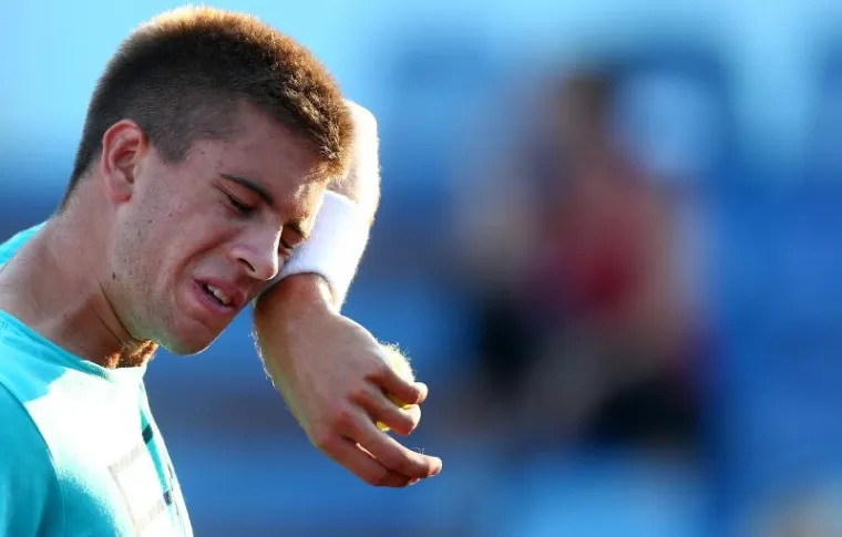 Dan uoči meča protiv Marcela Granollersa u 1. kolu turnira u Umagu, mladi hrvatski tenisač Borna Ćorić trenirao je u društvu Gorana Ivaniševića.