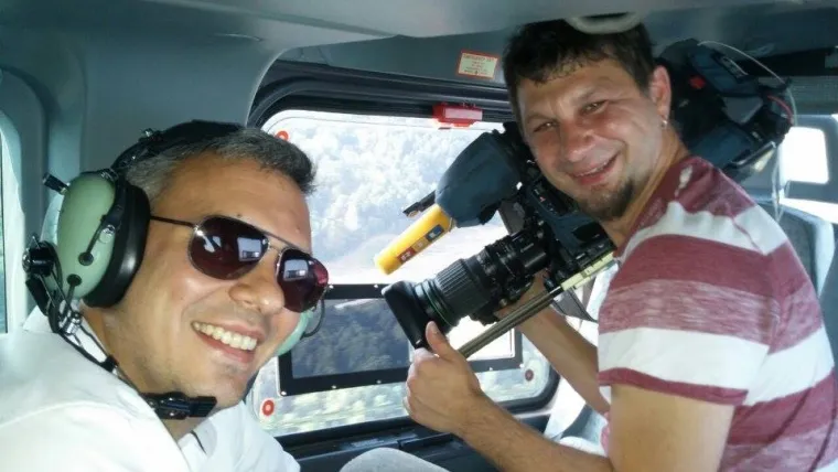 Reporter Ivan Skorin u policijskom helikopteru