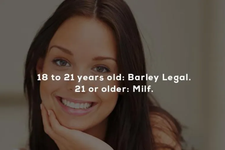 18-21 godina - jedva legalno. Starije od 21 - MILF (mame koje bi htjeli po&scaron;eviti)