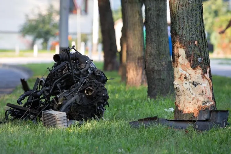 U ulici Hrgovići na Jarunu u Zagrebu dogodila se prometna nesreća. Vozač osobnog automobila Audi TT udario je u stablo, a od siline udarca iz automobila je izletjela ma&scaron;ina.