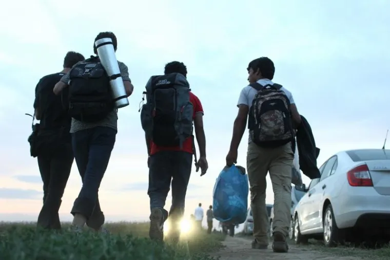 Izbjeglice cijeli dan ilegalno prelaze granicu RH kod Tovarnika. Iako je pao mrak ljudi i dalje po mraku kroz polje ulaze u Hrvatsku. Hrvatska policija čeka ih u polju, te policijskim kombijima prevozi u policijsku postaju Tovarnik.