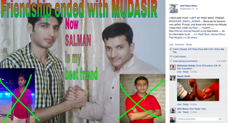 I tada je Asif obavijesio svijet da mu Mudasir vi&scaron;e nije najbolji prijatelj te tu ulogu preuzima Salman.