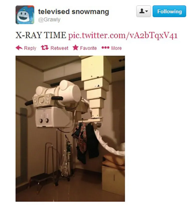 Poslao je i sliku rengena kojeg će morati obaviti.