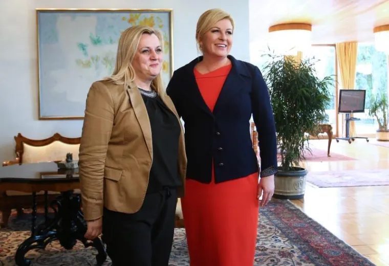 Zastupnica albanske manjine Ermina Lekaj Prljaskaj i Kolinda Grabar Kitarović