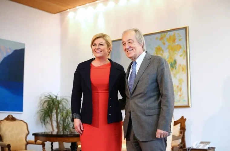 Zastupnik talijanske nacionalne manjine Furio Radin i Kolinda Grabar Kitarović.