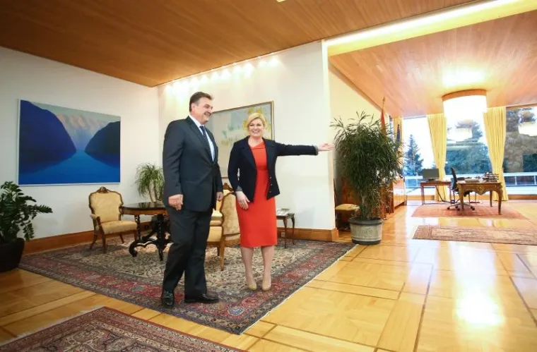 Predsjednice Kolinda Grabar Kitarović i Radimir Čačić, predsjednik Hrvatske narodne stranke - liberali demokrati.