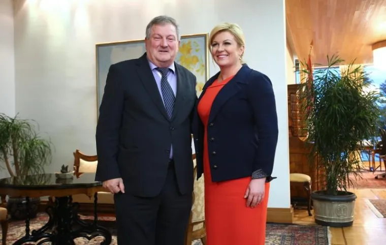 Zastupnik SDSS-a Mirko Ra&scaron;ković i Kolinda Grabar Kitarović.