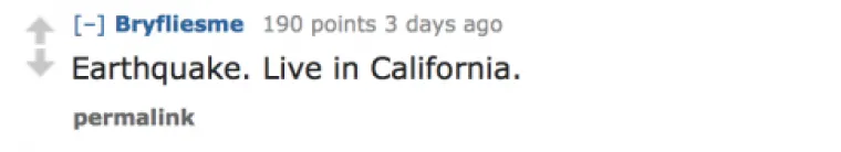 Potres. Živim u Kaliforniji.