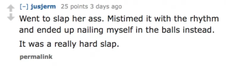 Poku&scaron;ao sam je opaliti po guzi, proma&scaron;io sam ritam i opalio se ravno po jajima. Bio je jak udarac.