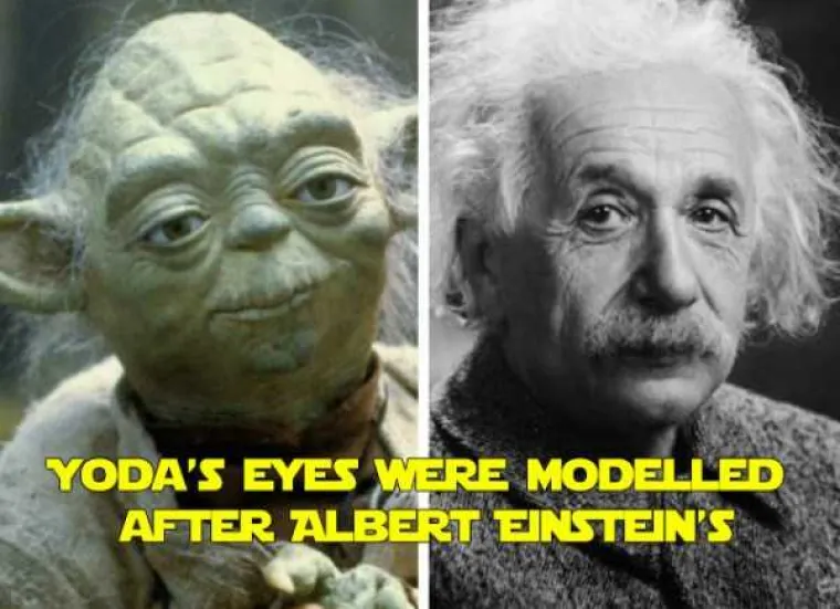 Yodine oči napravljene su po uzoru na one Alberta Einsteina.