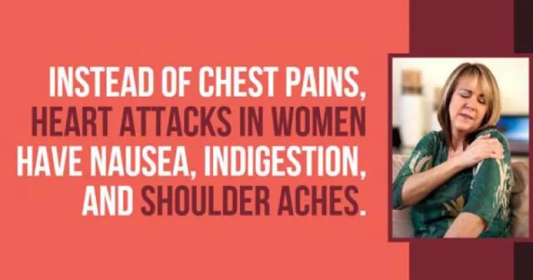 Simptom srčanog udara kod žena nije bol u prsima nego problemi s probavom, mučnina i bol u ramenu.