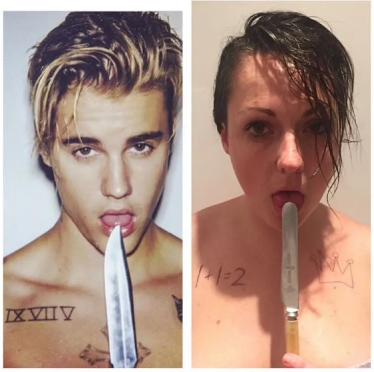 Justine Bieber i kuhinjski nož.