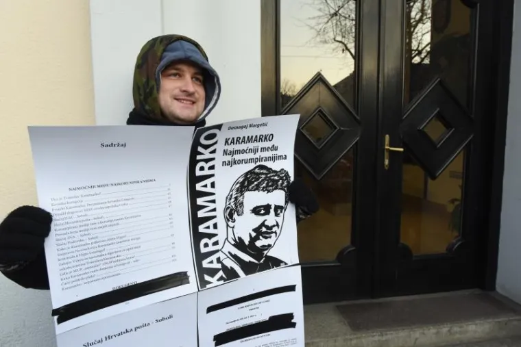 HDZ-OVCE DOČEKALA PORUKA: "Karamarko - najmoćniji među najkorumpiranijima"