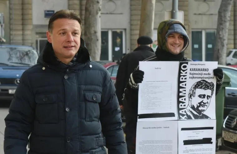 HDZ-OVCE DOČEKALA PORUKA: "Karamarko - najmoćniji među najkorumpiranijima"