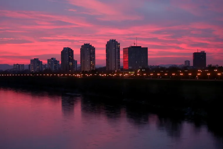 Zalazak sunca u Zagrebu