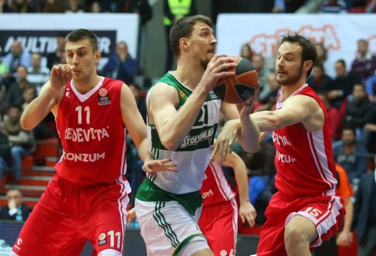 o&scaron;arka&scaron;i Cedevite u susretu su 6. kola skupine E TOP-a 16 Eurolige izgubili u KC Dražen Petrović od Panathinaikosa sa 60:78 (13:18, 9:21, 14:21, 24:18).