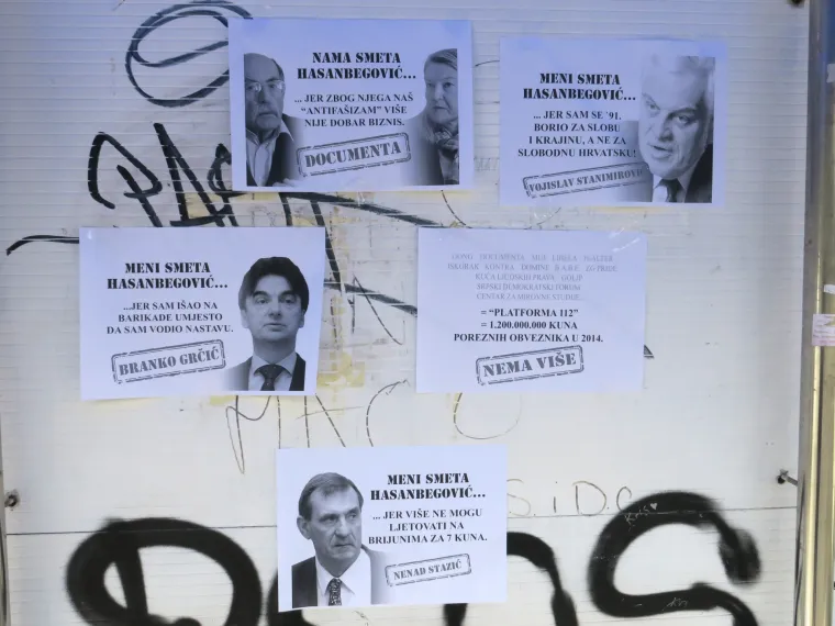 Plakati podr&scaron;ke ministru kulture Zlatku Hasanbegoviću u Splitu