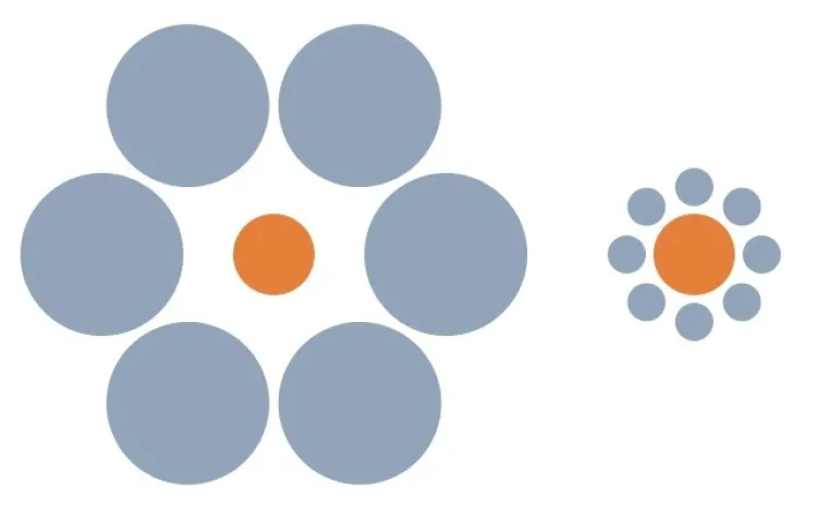 Koji narančasti krug je veći?