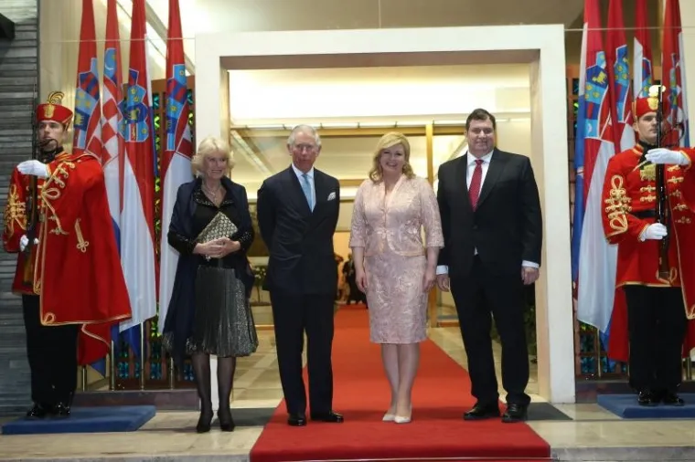 Prijestolonasljednik princ Charles i njegova supruga Camilla, vojvotkinja od Cornwalla, predsjednica Kolinda Grabar Kitarović i Jakov Kitarović