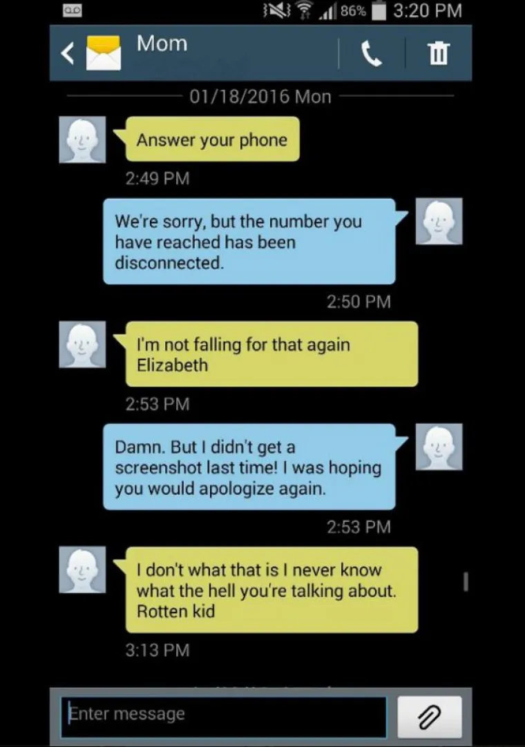 Majka ponekad nasjedne i na odgovor da je dobila krivi broj pa se ispričava. No, ovaj put nije nasjela.