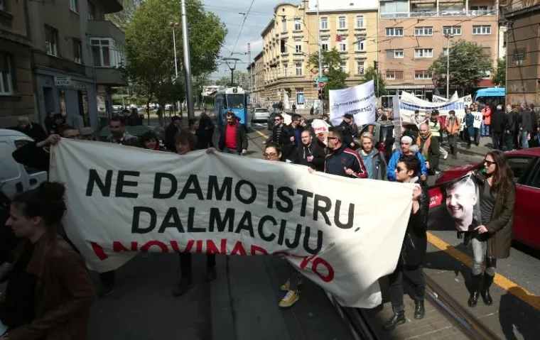 Prosvjed novinara u Zagrebu