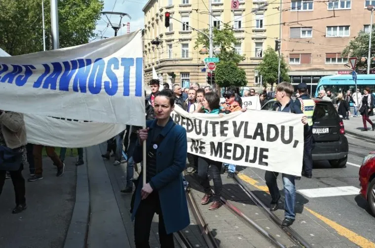 Prosvjed novinara u Zagrebu
