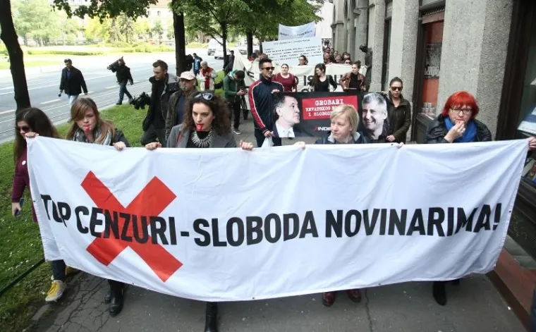 Prosvjed novinara u Zagrebu