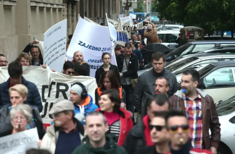 Prosvjed novinara u Zagrebu