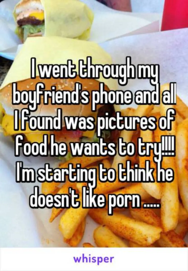 Gledala sam slike koje dečko ima na mobitelu i sve su slike hrane koju želi probati. Počinjem sumnjati da ne voli porniće...