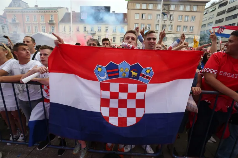 Navijači na glavnom zagrebačkom trgu