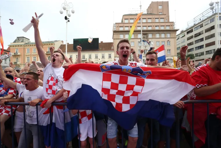Navijači na glavnom zagrebačkom trgu