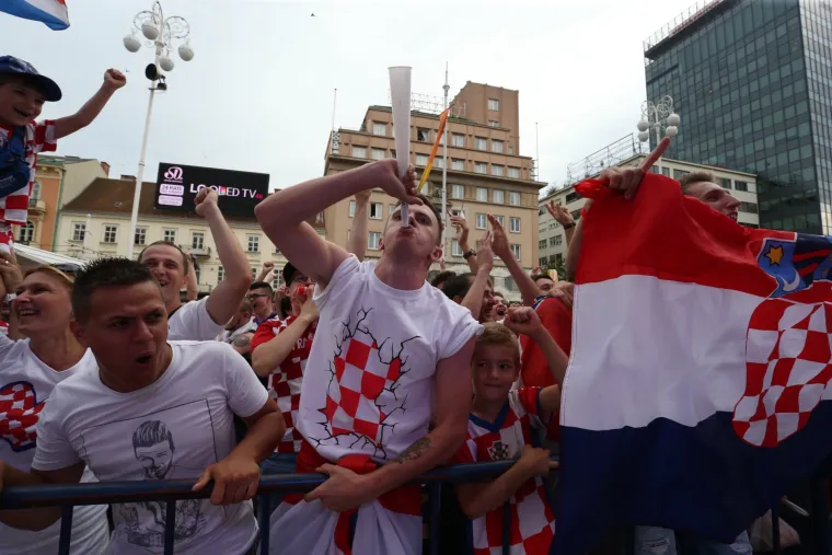 Navijači na glavnom zagrebačkom trgu