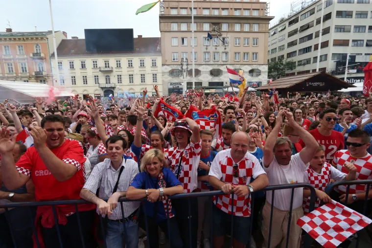 Navijači na glavnom zagrebačkom trgu