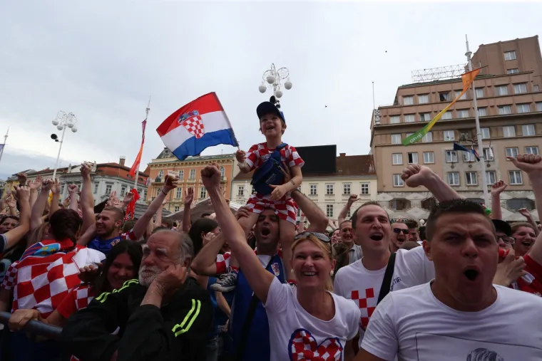 Navijači na glavnom zagrebačkom trgu
