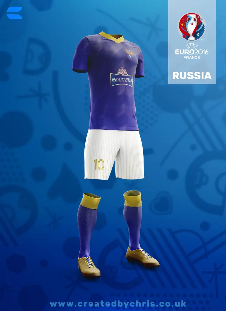Europsko nogometno prvenstvo u Francuskoj inspiriralo je grafičkog dizajnera iz Engleske, Chrisa Hughesa da se malo poigra s dresovima svih zemalja.