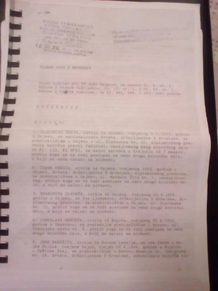 Donosimo 44 imena koja se nalaze na popisu aktivne optužnice iz Srbije