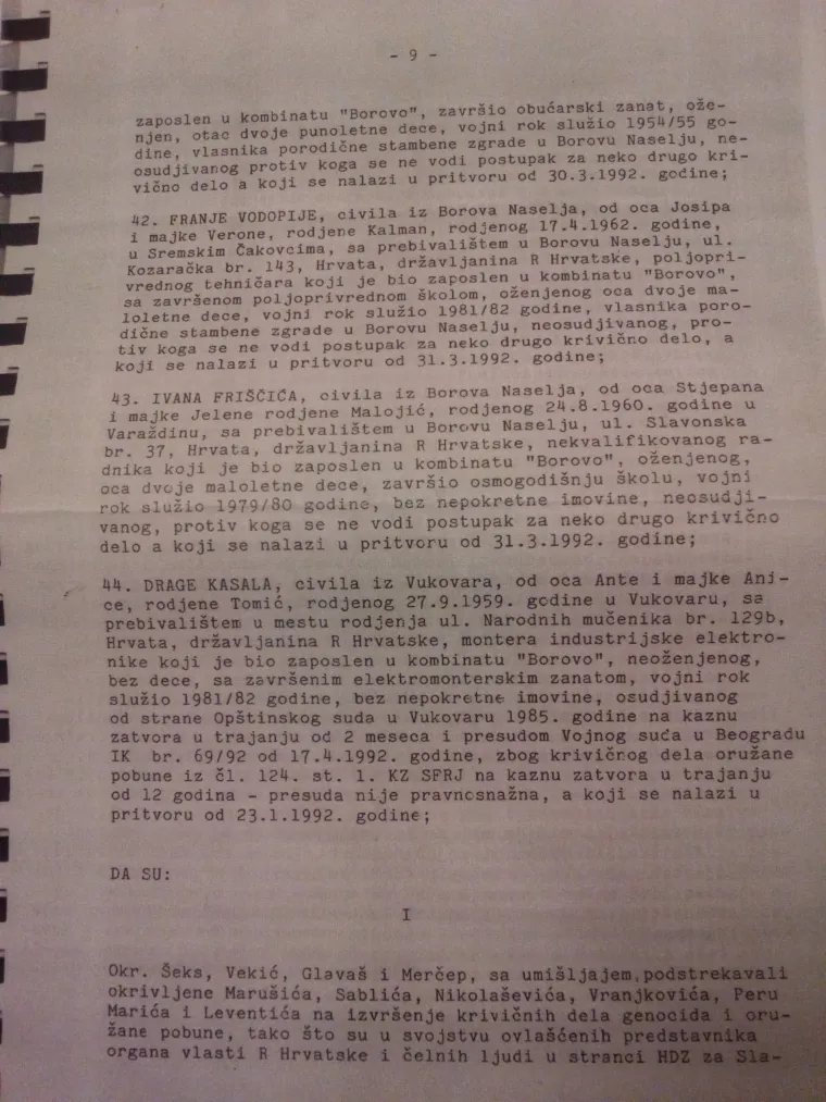 Donosimo 44 imena koja se nalaze na popisu aktivne optužnice iz Srbije