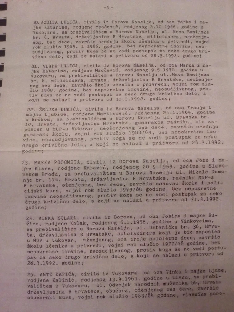 Donosimo 44 imena koja se nalaze na popisu aktivne optužnice iz Srbije