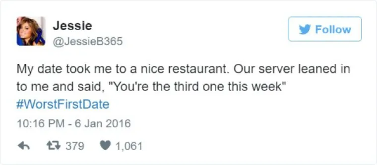 Odveo me u lijepi restoran. Konobar se nagnuo prema meni i šapnuo mi: 'Ti si mu treća ovog tjedna'