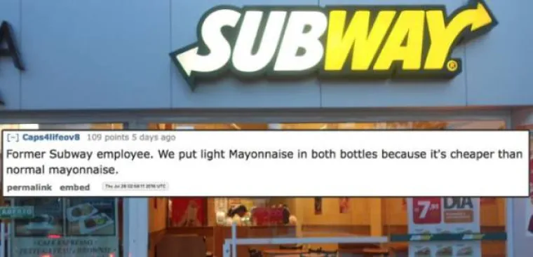 Dok sam radio u Subwayu, stavljali smo laganu majonezu u obje boce jer je jeftinija od normalne majoneze.