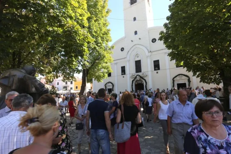 Proslava blagdana Velike Gospe u trsatskom svetištu u Rijeci.
