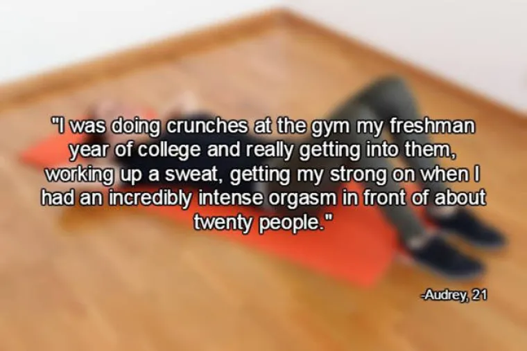 Radila sam trbu&scaron;njake kao bruco&scaron; i stvarno se uživjela, znojila se i onda doživjela užasno intenzivan orgazam pred oko 20 ljudi.