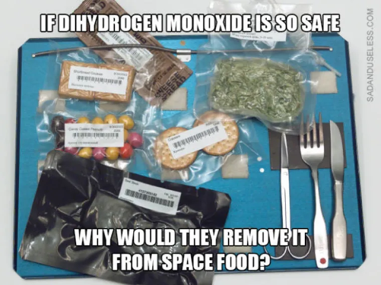 Ako je dihidrogen monoksid siguran, za&scaron;to se svemirska hrana dehidrira?