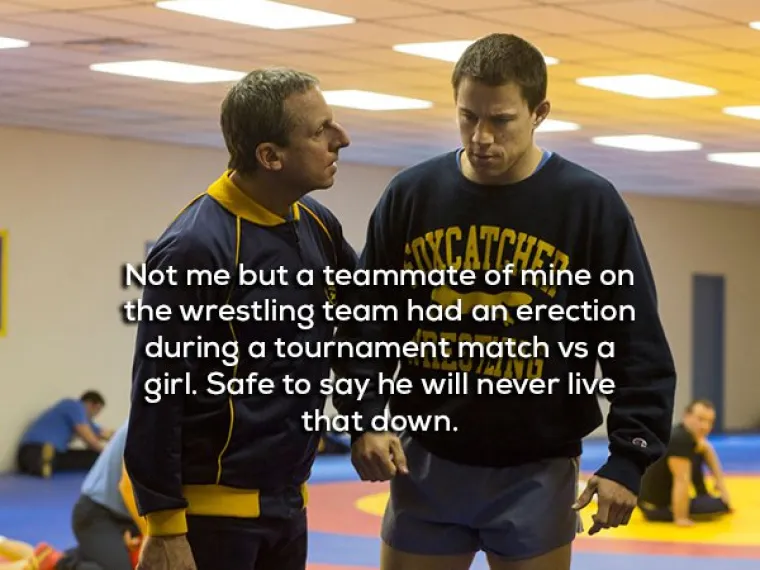 Prijatelj je doživio erekciju usred hrvačkog turnira u meču protiv cure.