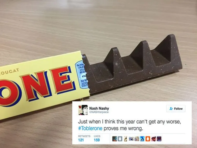 "Baš kada sam pomislio da godina ne može biti lošija, Toblerone mi je dokazao suprotno"