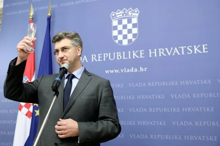 Andrej Plenković na božićnom domjenku s novinarima.