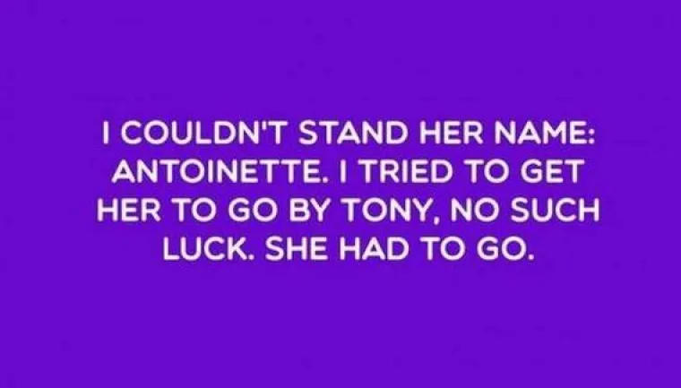 Nisam podnosio njezino ime Antoinette. Poku&scaron;avao sam je zvati Tony, ali nije i&scaron;lo.