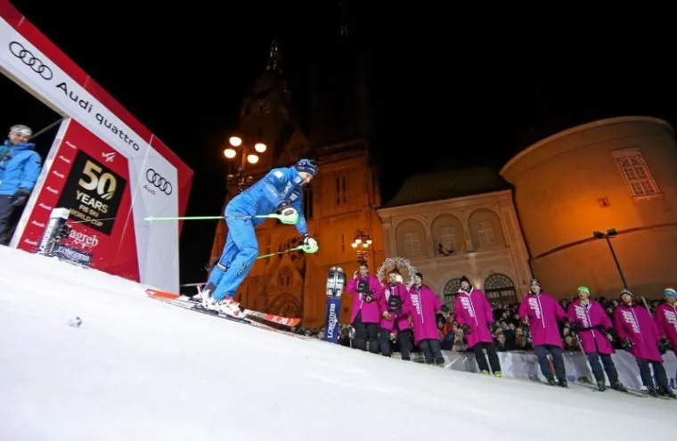 LUDNICA U CENTRU ZAGREBA: Slaloma&scaron;i se spustli po redne brojeve za sljemensku utrku