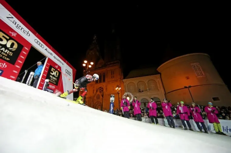 LUDNICA U CENTRU ZAGREBA: Slaloma&scaron;i se spustli po redne brojeve za sljemensku utrku