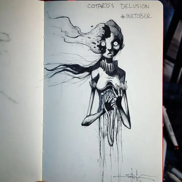 Cotardova deluzija (oboljeli često misle da su mrtvi ili da im nedostaju organi)